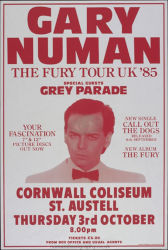 Gary Numan 1985 Fury Tour Poster